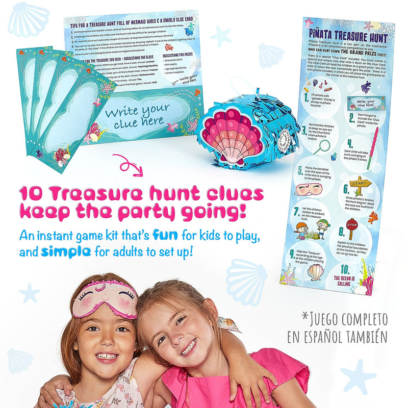 JITTERYGIT Mermaid Pinata Treasure Hunt Under the Sea Game Set, 2 in 1 Pieces/Pack (MERMAID-PINATA - BLUE & PINK)