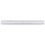 Imperial 12 Inch Plastic Ruler, 1/16" &Amp; Mm, Clear