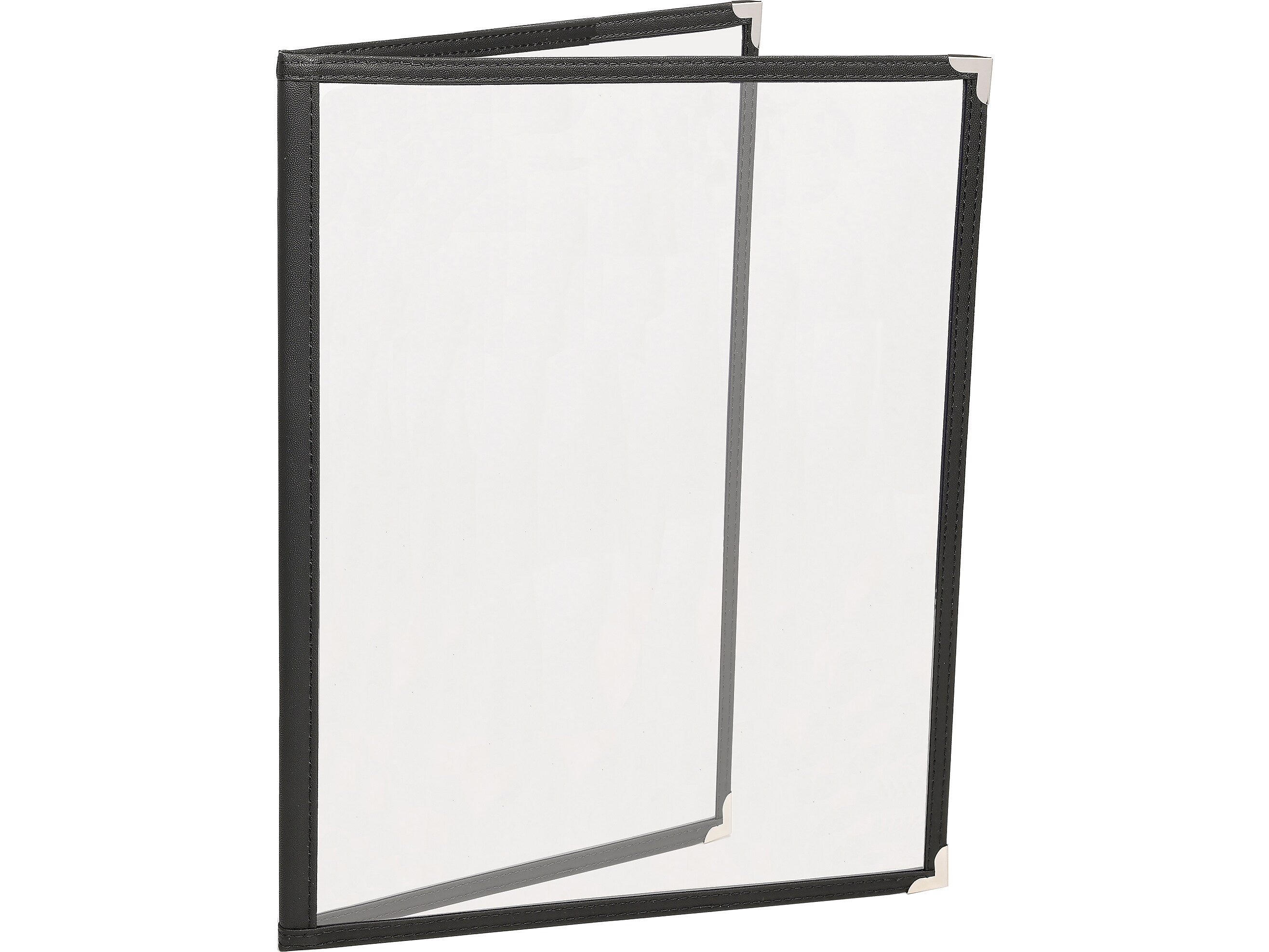 Excello Global Products Menu Holders, 8.5" x 11", Black/Silver, 10/Pack (SPLS-MENU-4)