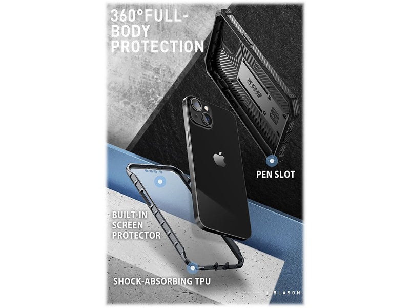 i-Blason Armorbox Black Rugged Case for iPhone 14 (iPhone2021/22-6.1-Armorbox-SP-Black)