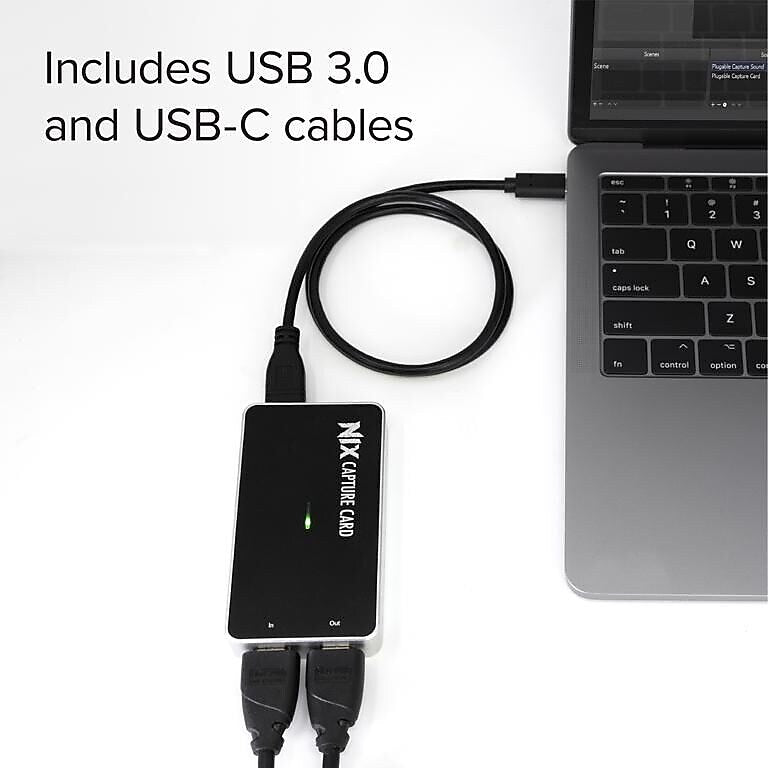 Plugable Performance NIX USB 3.0/USB-C HDMI Video Capture Card, Black/White (USBC-CAP60)