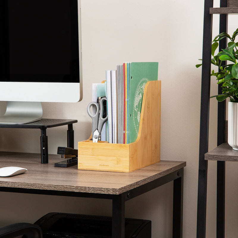 Mind Reader 3-Compartment Desk Organizer, Brown (BMAG-BRN)