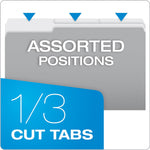 Pendaflex Recycled File Folder, 1/3-Cut Tab, Assorted, Legal Size, Gray, 100/Box (4350 1/3 GRA)