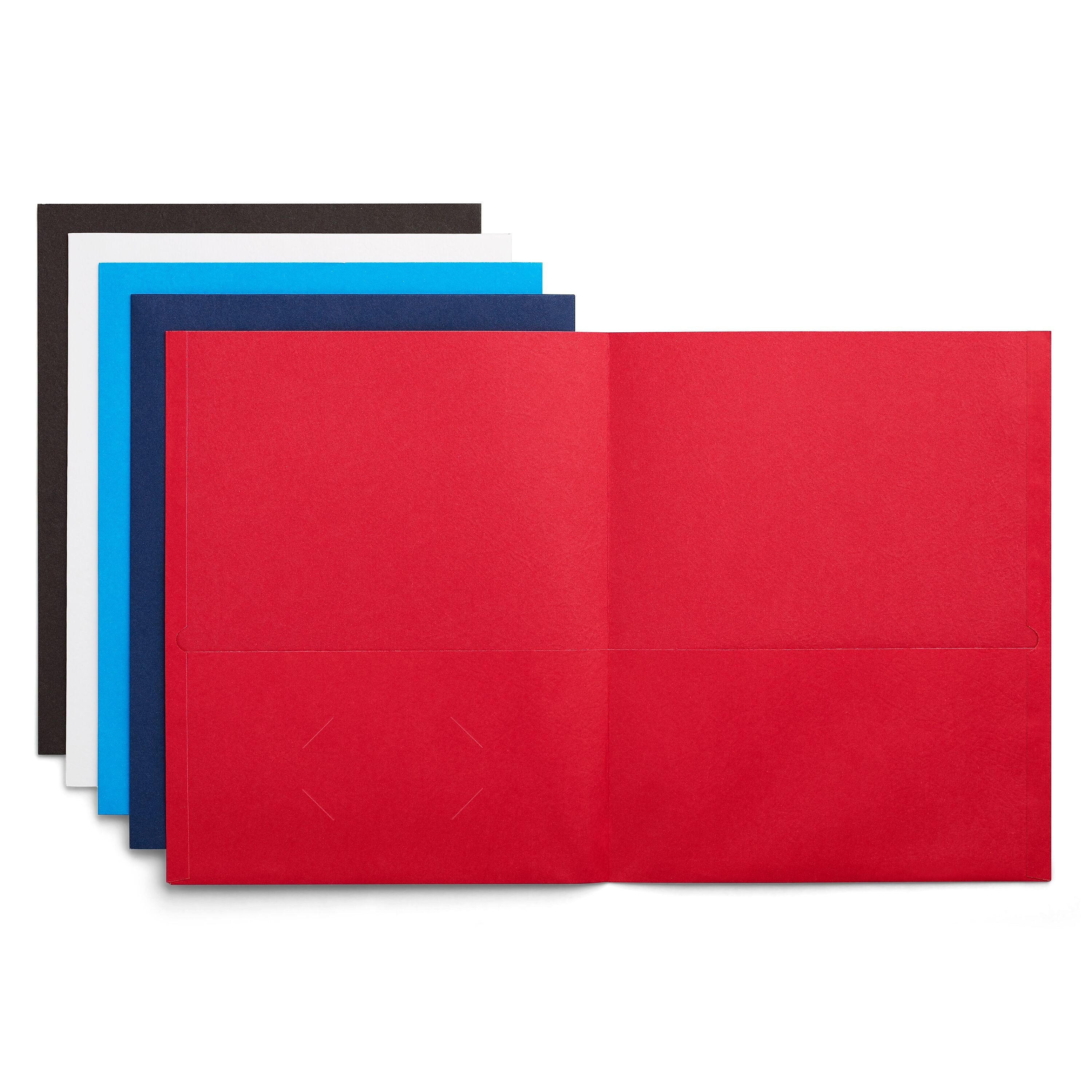 Staples 10% Recycled Smooth 2-Pocket Paper Presentation Folder, Assorted, 10/Pack (ST13366)