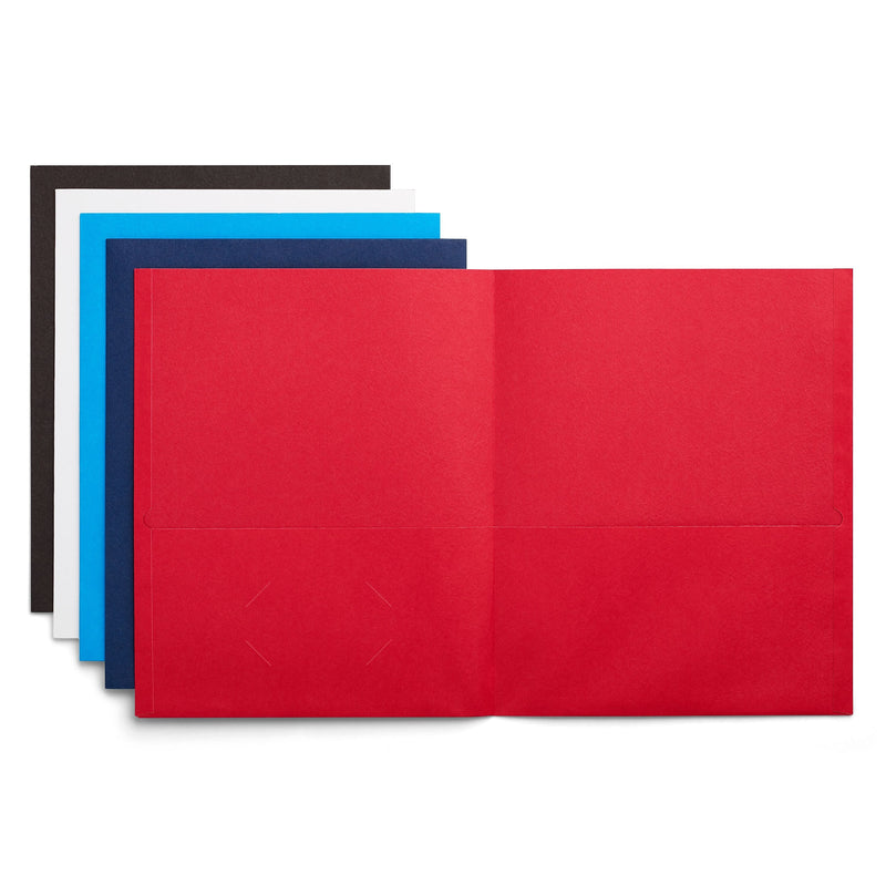 Staples 10% Recycled Smooth 2-Pocket Paper Presentation Folder, Assorted, 10/Pack (ST13366)