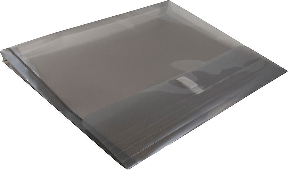 JAM Paper Premium Plastic Document File, 1 Pocket, Letter, Gray, 3/Pack (218V1smx3)