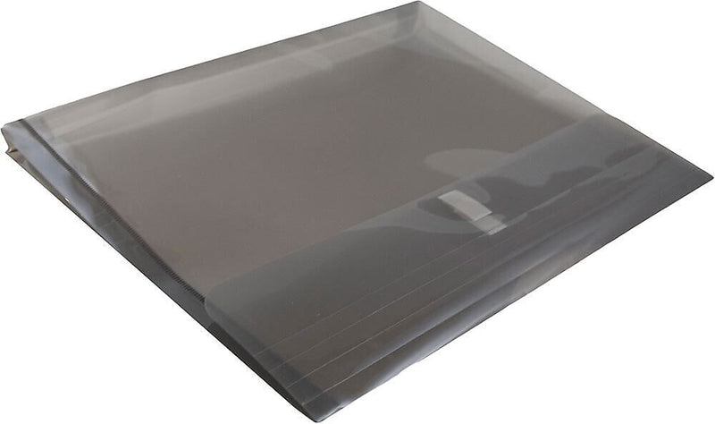 JAM Paper Premium Plastic Document File, 1 Pocket, Letter, Gray, 3/Pack (218V1smx3)
