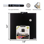 BAZIC Products CUBIX Frameless Magnetic Chalkboard, 14" x 14", Chalk Marker & Magnet (BAZ6049)