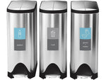 simplehuman Biohazard Magnetic Sorting Label, 8" x 4", Red/Gray, 2/Pack (KT1177)