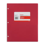 Staples 3-Hole Punched 2-Pocket Plastic Portfolio Folder, Red (ST52803-CC)