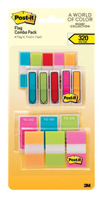 Post-it Flags Combo Pack, Assorted Colors, 320 Flags/Pack (683-XLM)