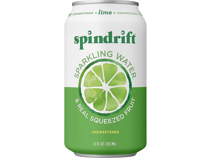 Spindrift Lime Flavored Sparkling Seltzer Water, 12 oz., 24 Cans/Carton (0-4108-0010)