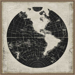 Amanti Art World News Map I by Elizabeth Medley Framed Canvas Wall Art Print, 30" x 30" (A42678299863)