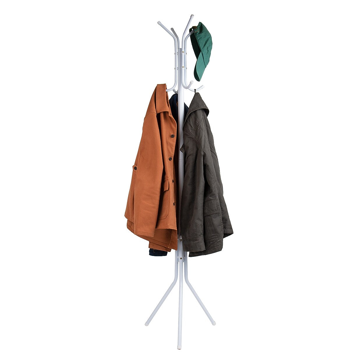 Mind Reader Freestanding Coat Rack, Multi-Hook Organizer, White, Metal (CRACK11-WHT)