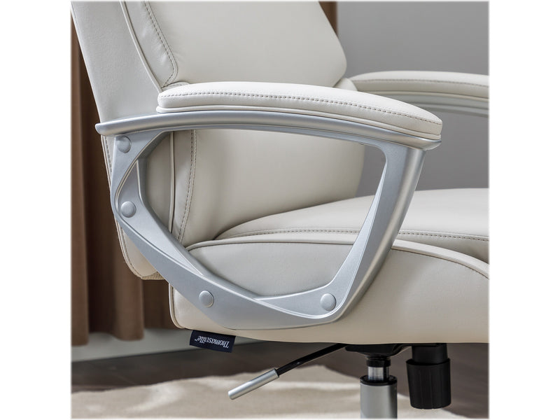 Thomasville Furniture Josephine Ergonomic Bonded Leather Swivel Manager Chair, Beige (60071-CRM)