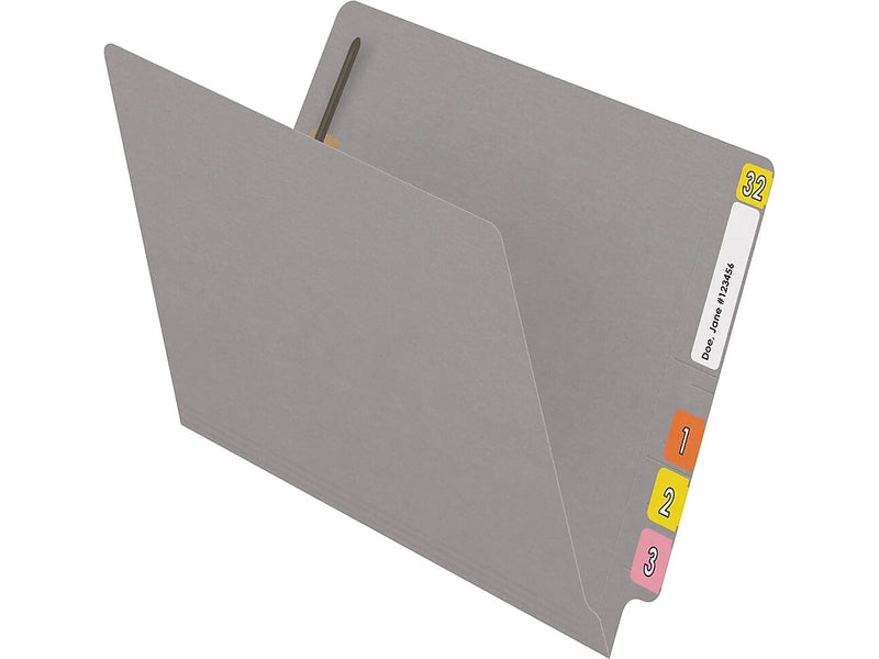Medical Arts Press Reinforced End Tab File Folder, Straight Cut, Letter-Size, Gray, 50/Box (S-01501-GRY)
