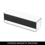 iDESIGN Magnetic Medium Plastic Storage Bin, 3.25" x 3"x 11", Clear, 2/Pack (28035M2)