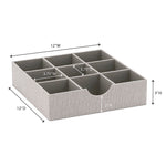 Household Essentials Drawer Organizer Tray, 9 Square Compartment (7476-1)