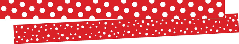 Barker Creek Double-Sided Border, 35" x 3", Dot to Dot Cherry, 24/Pack (4434)