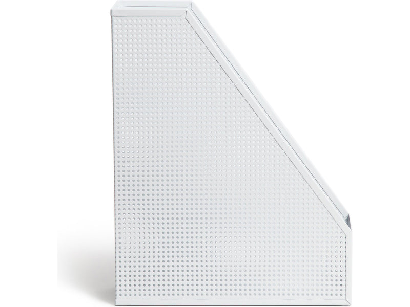 U Brands The Perforated Collection Metal Magazine File Holder, White (5716U01-06)