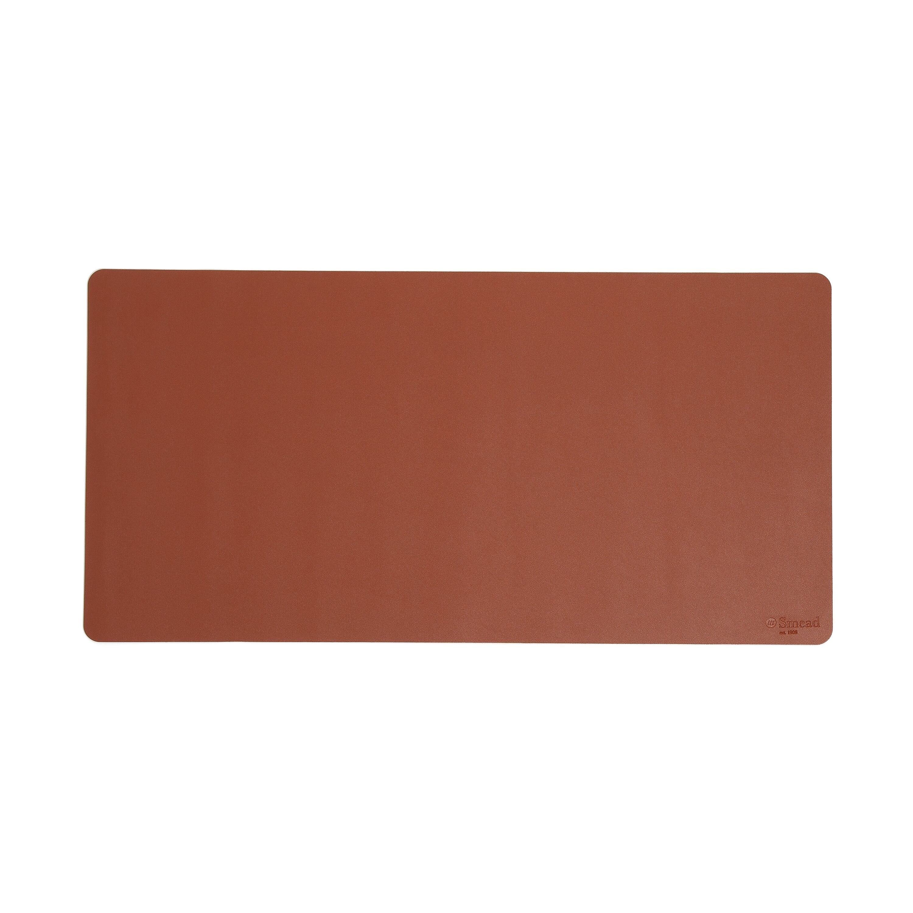 Smead Medium Vegan Leather Anti-Slip Desk Pad, 31.5" x 15.7", Brown (64832)