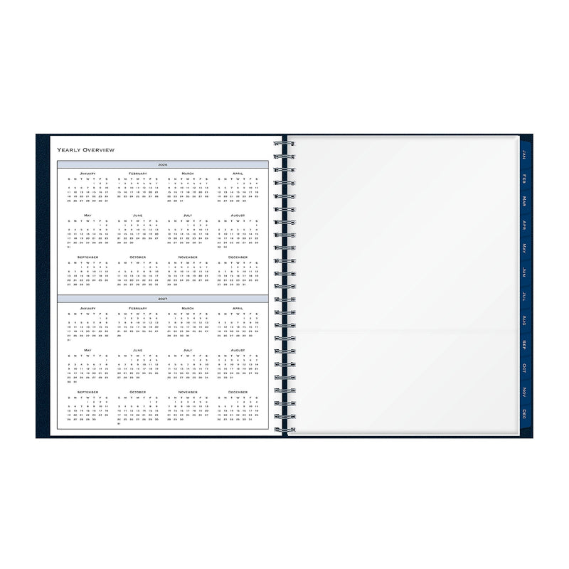 2026 Blue Sky Passages 8.5" x 11" Calendar Year Weekly & Monthly Planner, Faux Leather Cover, Navy (148658-26)