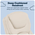 Serta Claremont Ergonomic Faux Leather Swivel Executive Chair with Back in Motion Technology, Ivory (44186C)