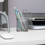 Mind Reader Metal Pen and Accessory Holder Desk Organizer, Silver, 3-Pieces (CLIPMESH3-SIL)