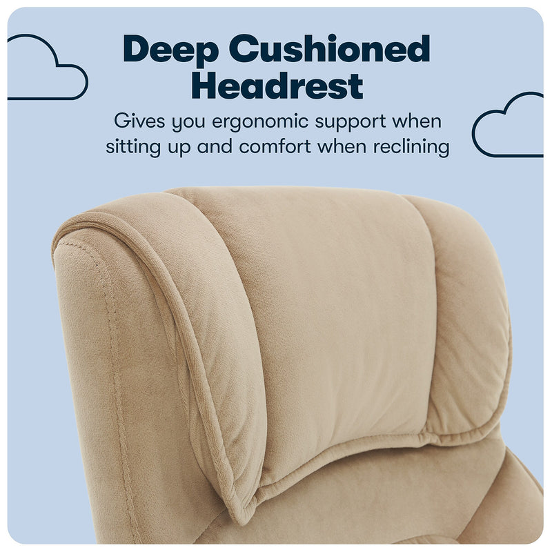 Serta Hannah I Ergonomic Microfiber Swivel Executive Chair, Light Beige (CHR200002)