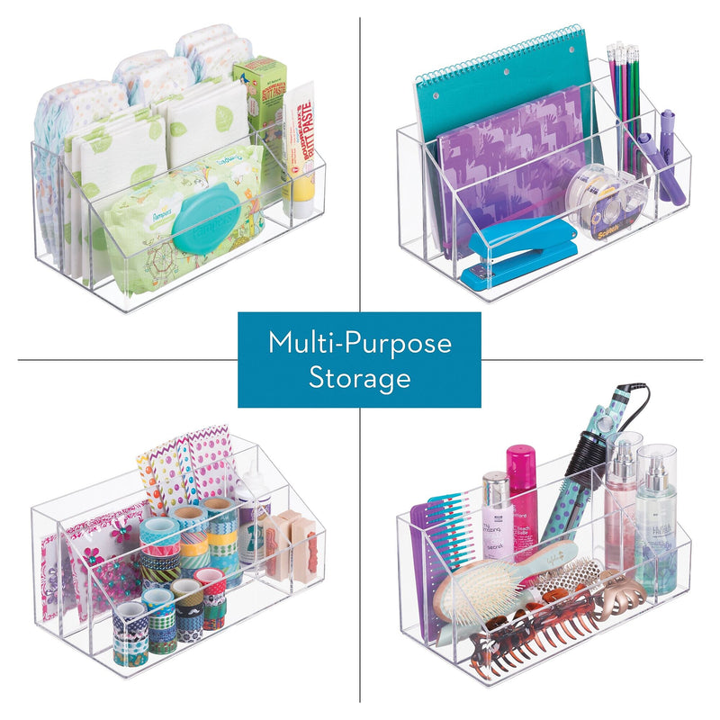 iDESIGN 5-Compartment 2-Piece Plastic Drawer Organizer, Clear, 2 Piece (29107M2)