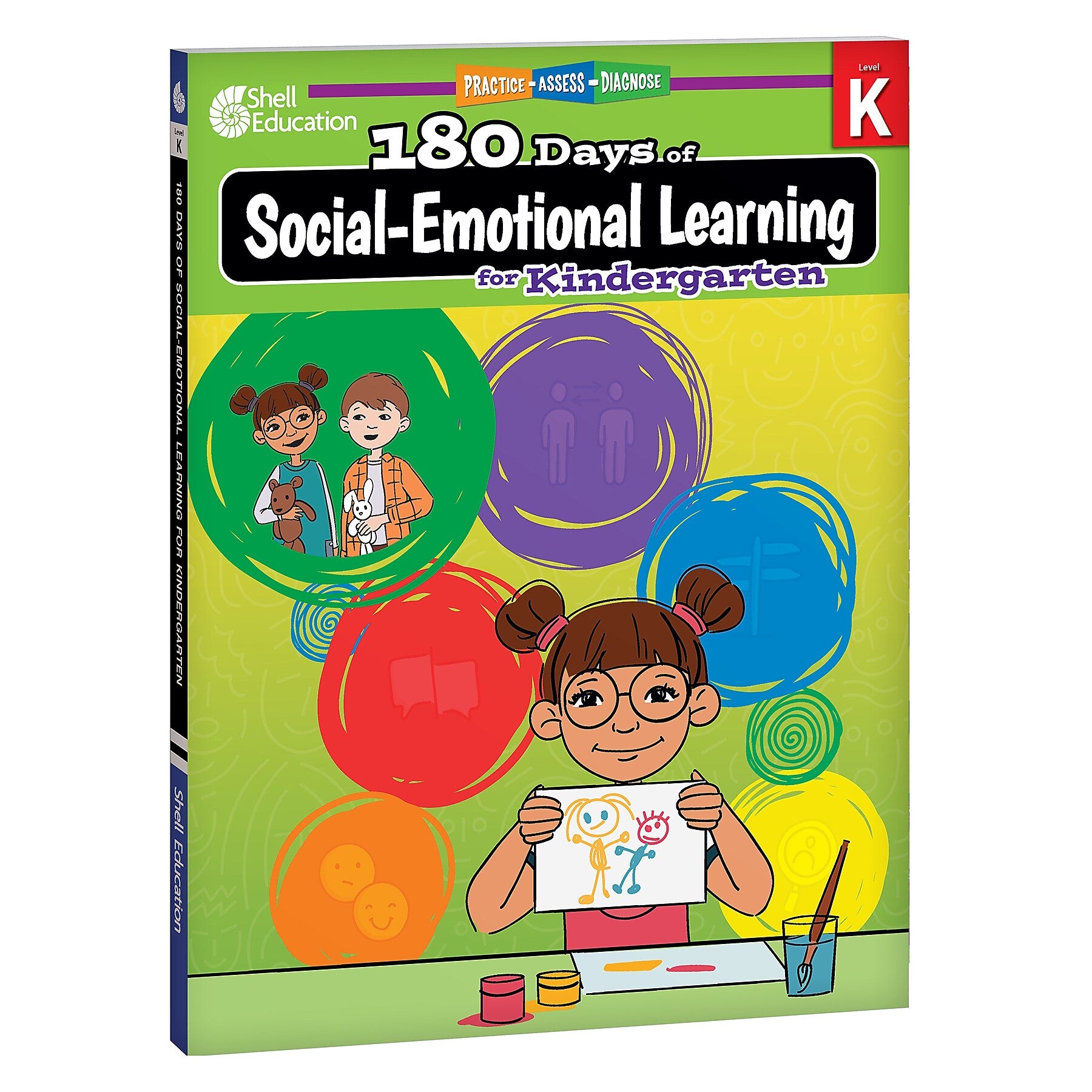 Shell Education 180 Days Social-Emotional Learning, Writing, & Spelling Grade K, 3/Set (SEP147652)