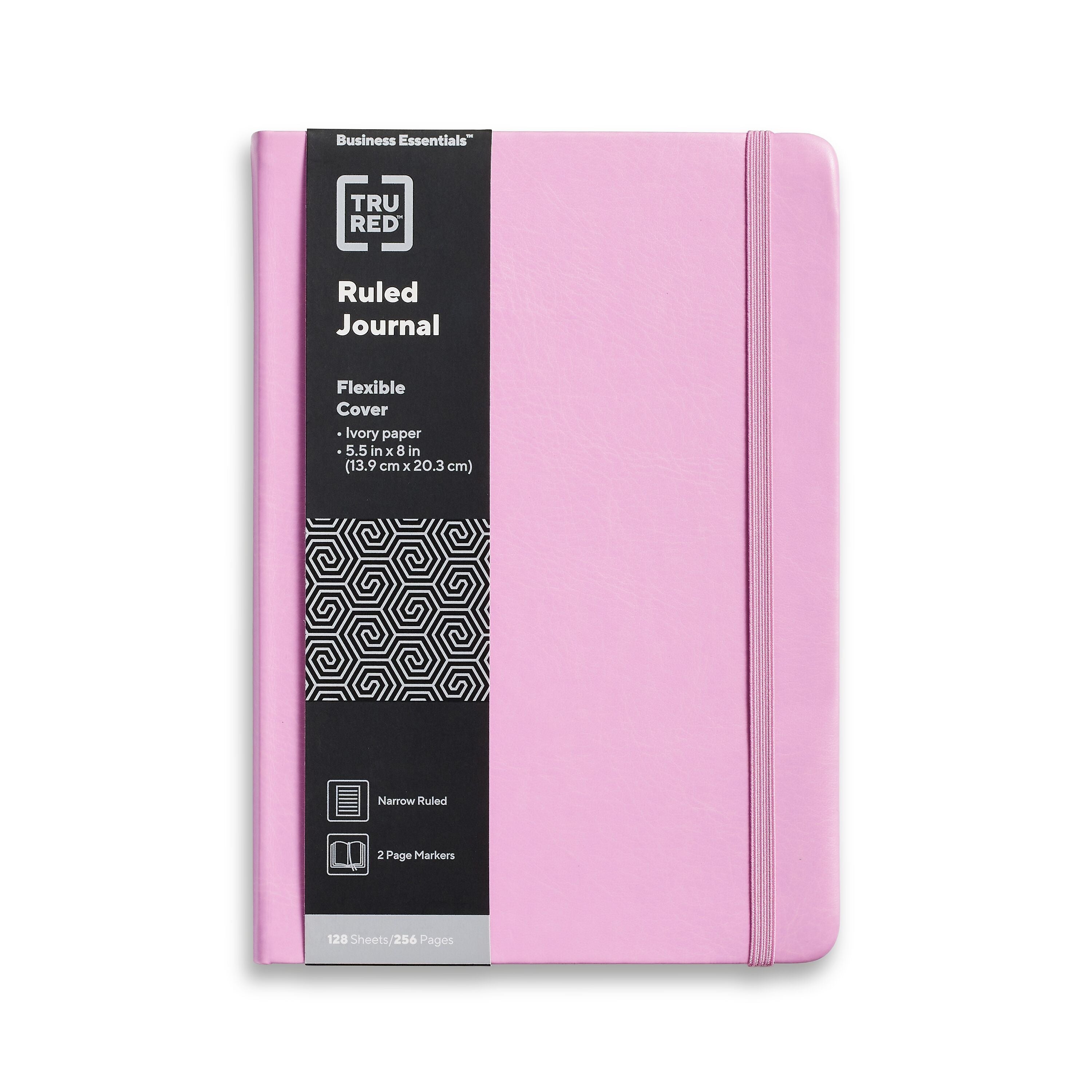 TRU RED™ 5.5” x 8 Medium Flexible Cover Narrow Ruled Journal, Mauve (TR61956)