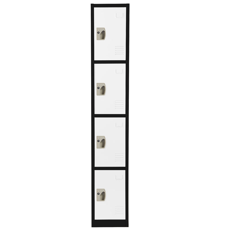 AdirOffice 72" 4-Tier Black and White Storage Locker (ADI629-204-B-W)