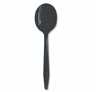 Boardwalk Plastic Soup Spoons, Heavy-Weight, Black, 1,000/Carton (BWKSOUPBLHVY)