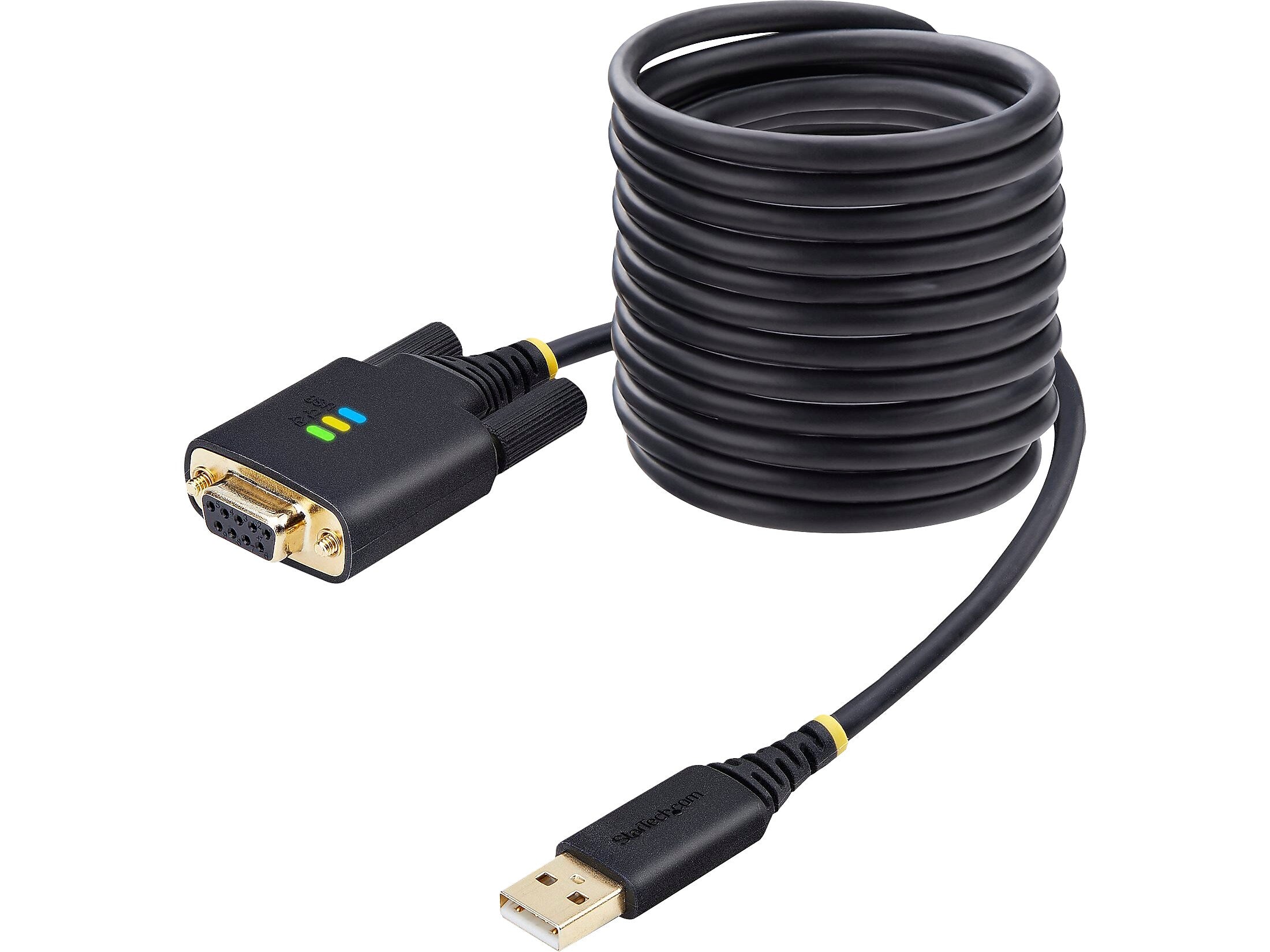 StarTech 10' USB-A to RS-232 Serial Adapter Cable, Male to Male, Black, 'DI Chip, COM Retention (1P10FFCN-USB-SERIAL)