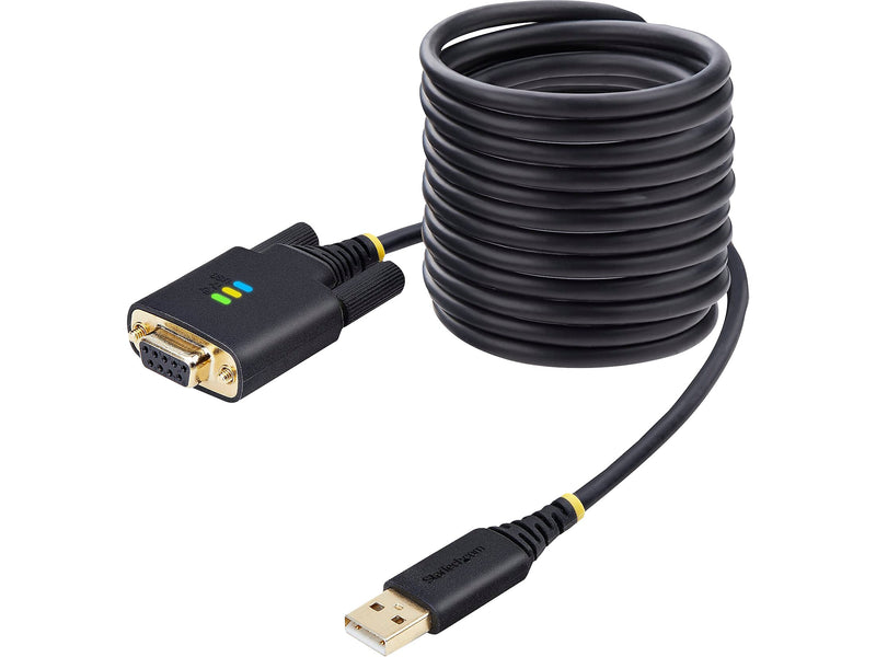 StarTech 10' USB-A to RS-232 Serial Adapter Cable, Male to Male, Black, 'DI Chip, COM Retention (1P10FFCN-USB-SERIAL)