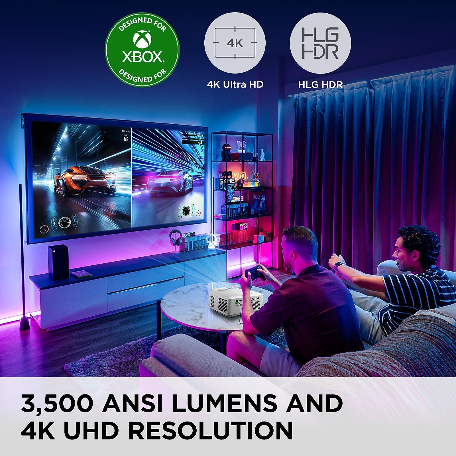 ViewSonic 3500 Lumens UHD 240Hz Laser Gaming Projector (LX700-4K)