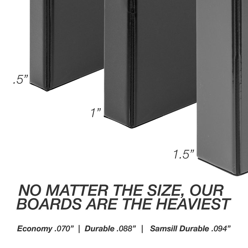 Samsill Durable 1.5" View Binders, D-Ring, Made in USA, Black, Blue, Red, Green, 4/Pack (MP46458)