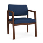 Lesro Lenox Wood Vinyl Guest Chair, Patriot Plus Imperial Blue/Walnut (LW1201.WWL-01PPIB)