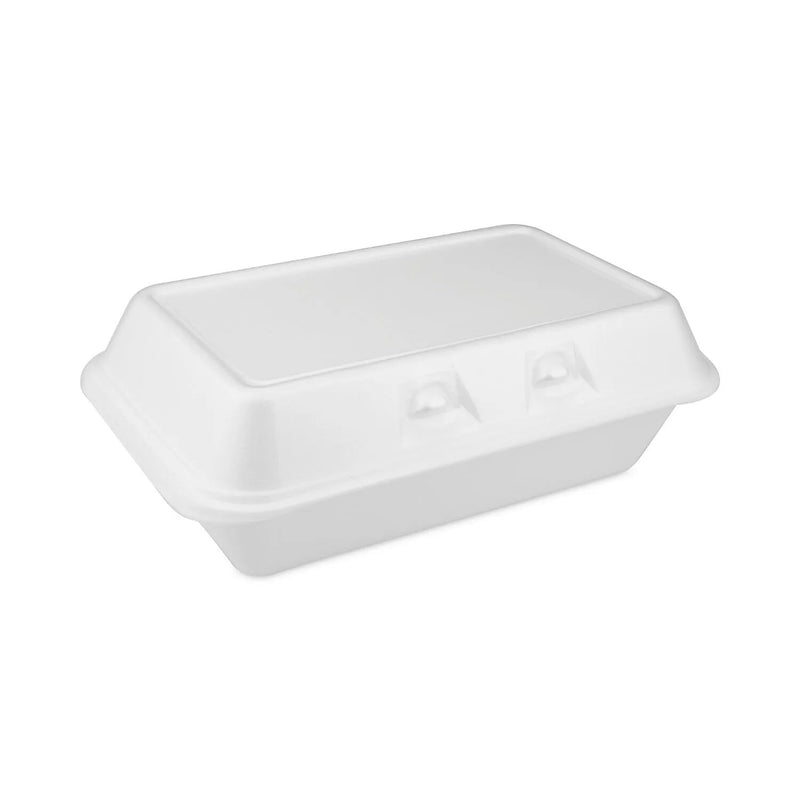 Pactiv SmartLock Foam Hinged Lid Container, Medium, 8.75 x 5.5 x 3, White, 220/Carton