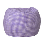 Flash Furniture Cotton Twill Small Dot Kids Bean Bag Chair, Lavender