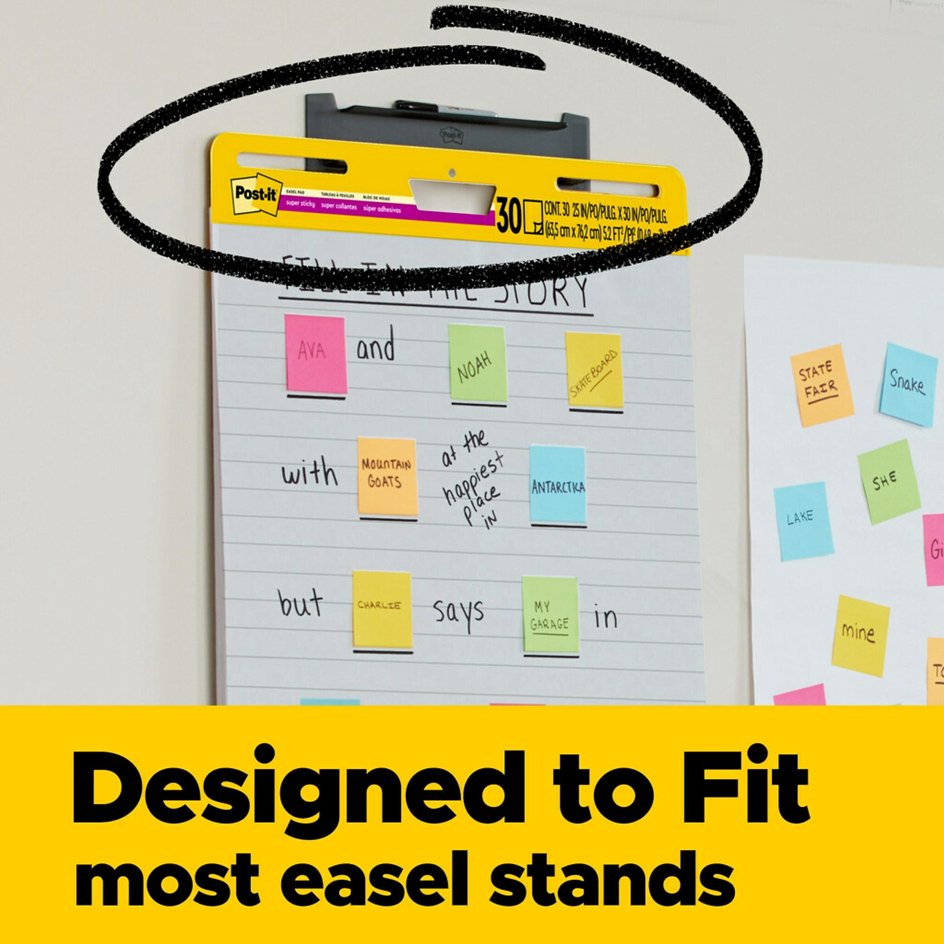 Post-it Super Sticky Wall Easel Pad, 25" x 30", Lined, 30 Sheets/Pad, 2 Pads/Pack (561WL-VAD-2PK)
