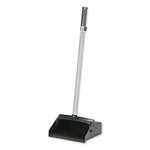 AbilityOne Upright Dustpan with 32" Aluminum Handle, Black/Silver (NSN4606663)