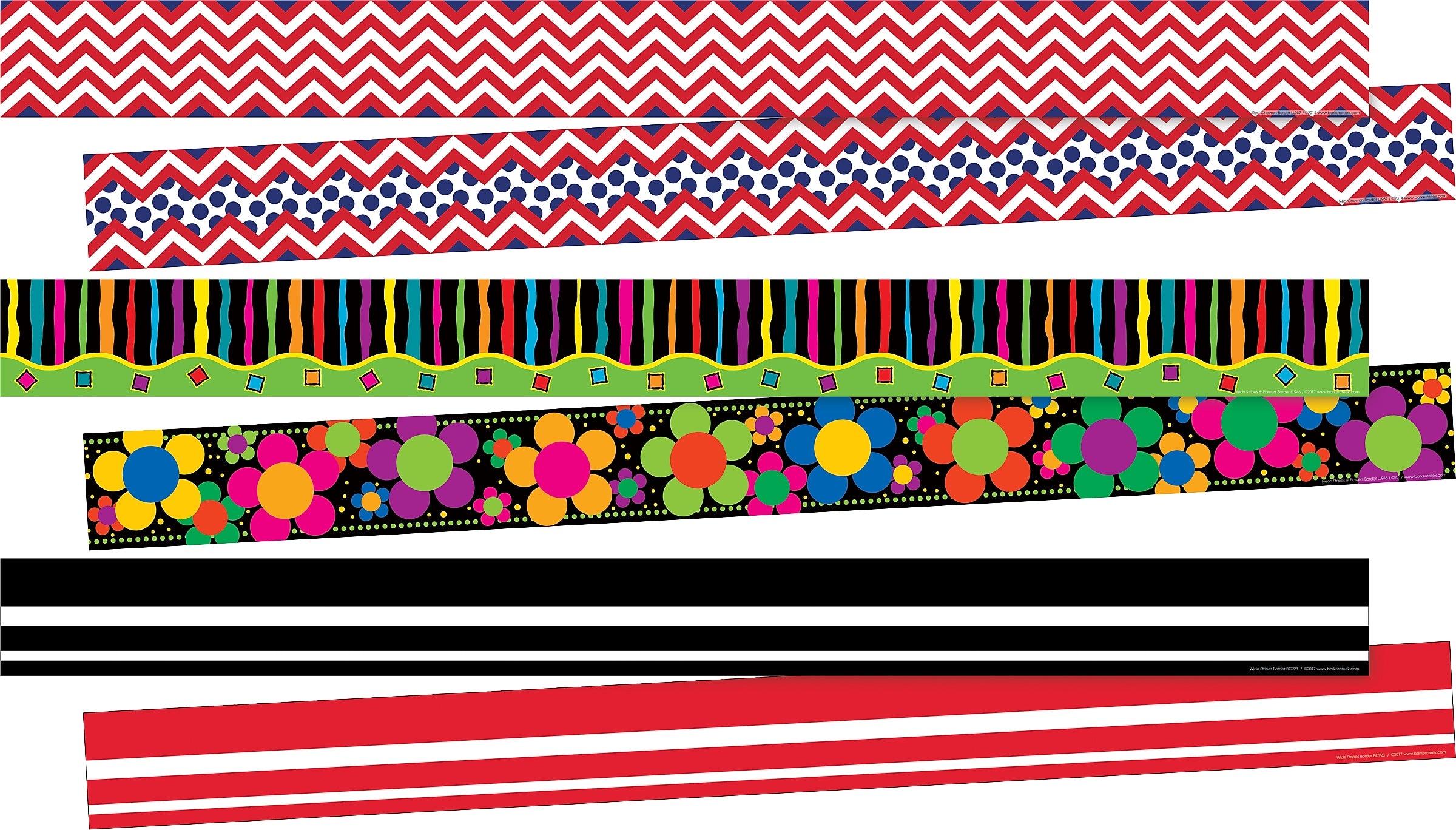 Barker Creek Double-Sided Border Set, 35" x 3", The Classics, 3 designs, 36/Set (4050)