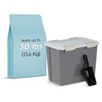 Iris 36 Quart Storage Container with Scoop for Dog & Cat Food, Plastic, Dark Gray (100148)