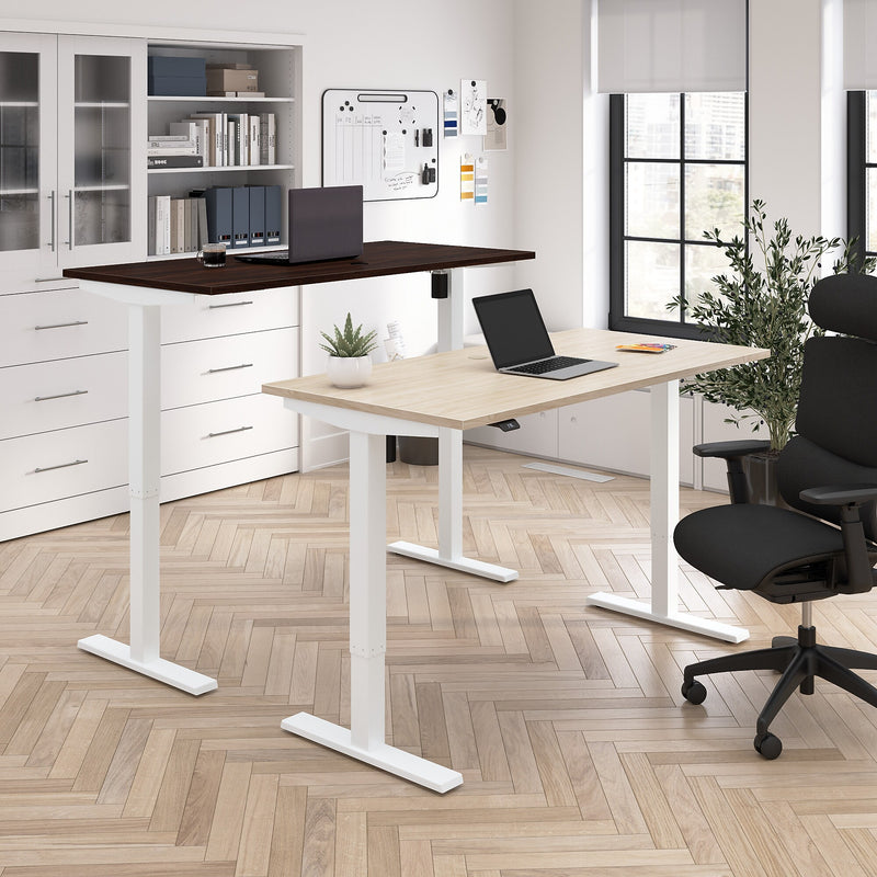 Bush Business Furniture Move 40 Series 72"W Electric Adjustable Standing Desk, Natural Elm/Cool Gray Metallic (M4S7230NESK)