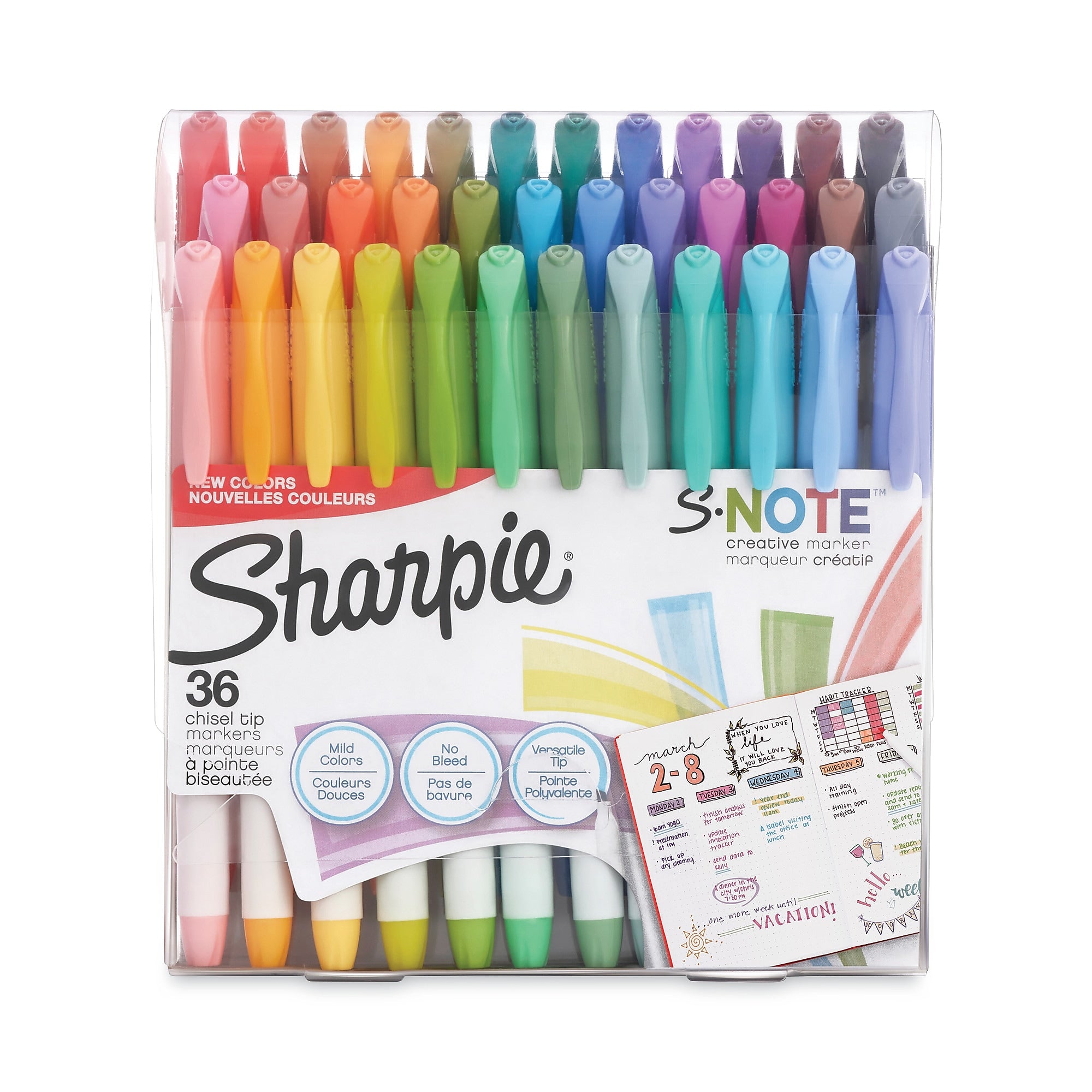Sharpie S-Note Stick Highlighter, Chisel Tip, Assorted, 36/Pack  (SAN2148154)
