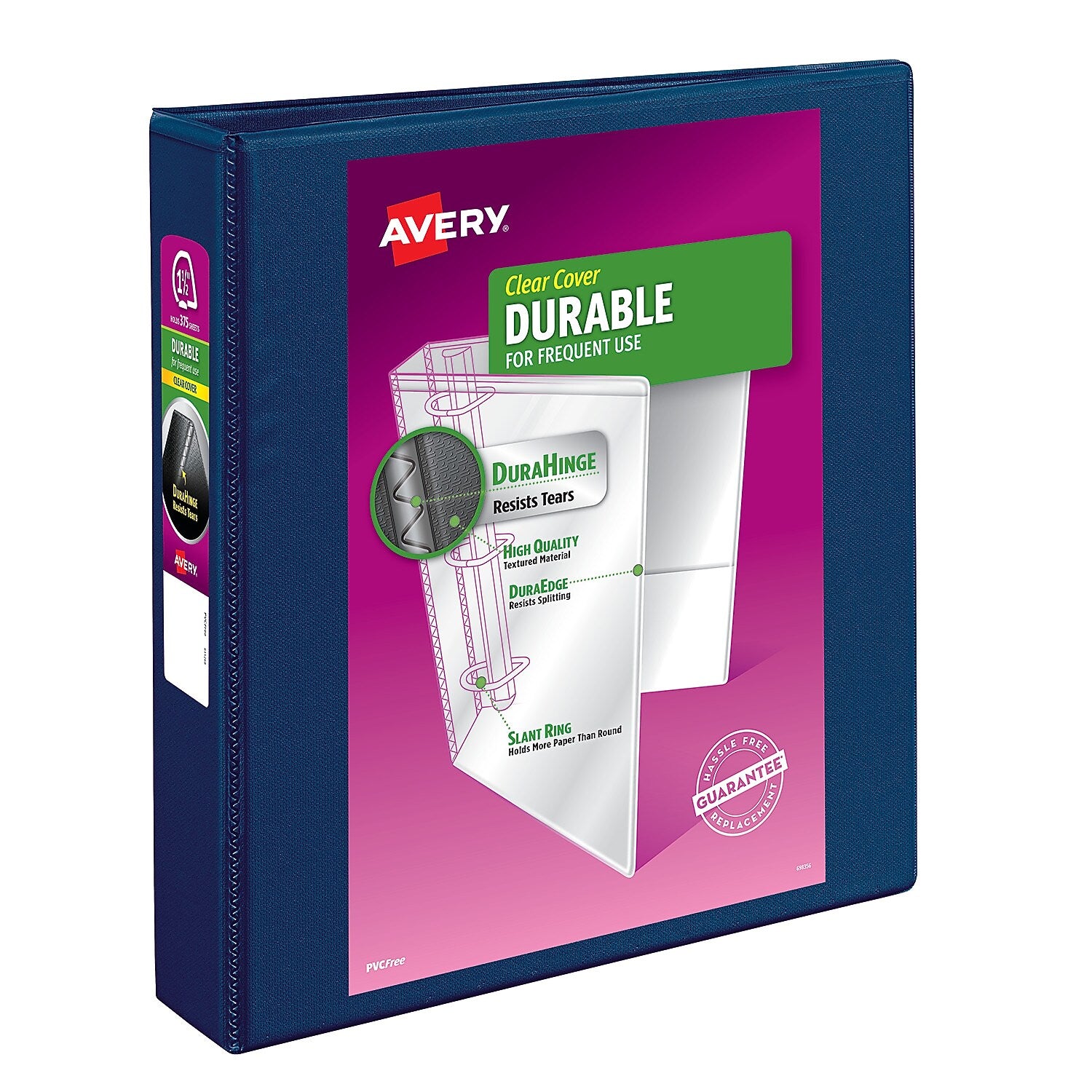 Avery 1 1/2" 3-Ring View Binders, Slant Ring, Navy Blue (17024)