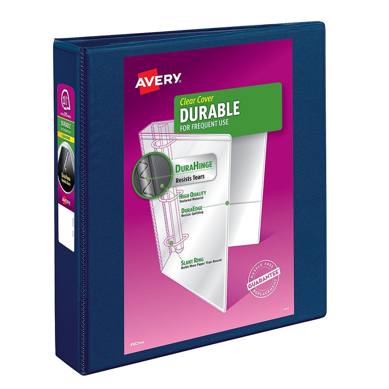 Avery 1 1/2" 3-Ring View Binders, Slant Ring, Navy Blue (17024)