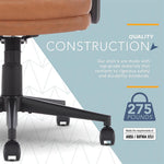 Click365 Classic Ergonomic Bonded Leather Swivel Executive Chair, Cognac (CCHR10022A)